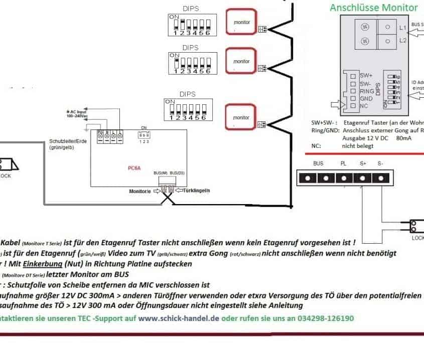 Anschlusszeichnungen Sprechanlagen | Schick ® Effective-Security